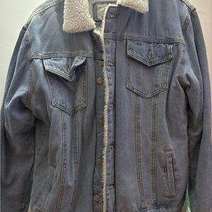Denim Sherpa-Lined Jacket
